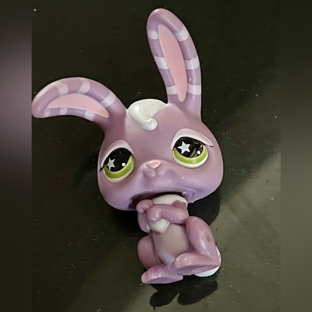 Littlest Pet Shop Bunny Rabbit Purple Sassiest Star Eyes # 828 Authentic Lps